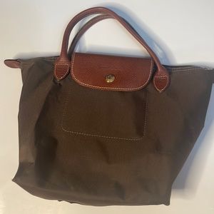 Miniature, Longchamp, handbag, olive green, small, Le Pliage, Top Handle